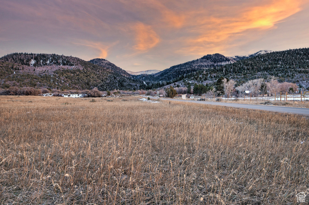 View of mountain feature with a rural view