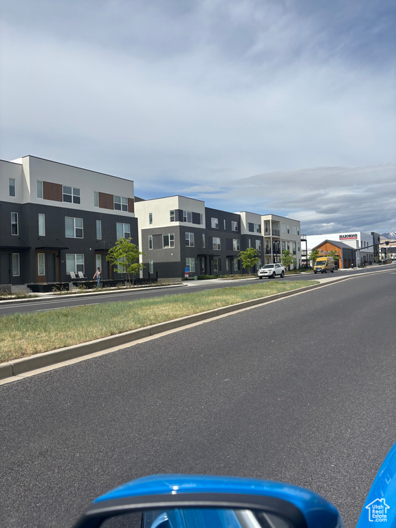 Exterior space with curbs