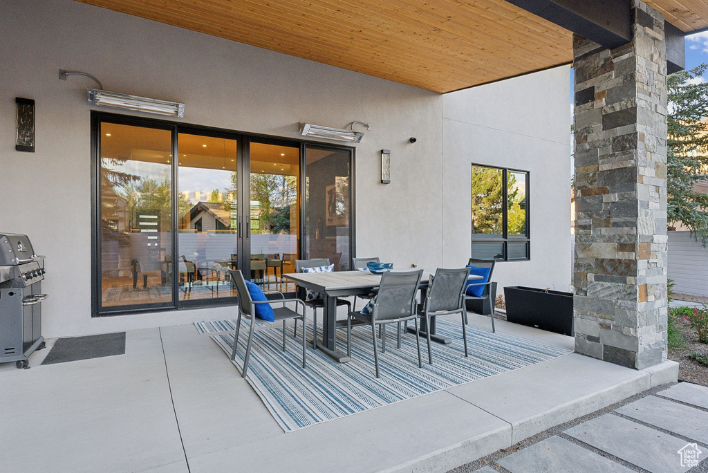 View of patio / terrace featuring outdoor dining area and area for grilling