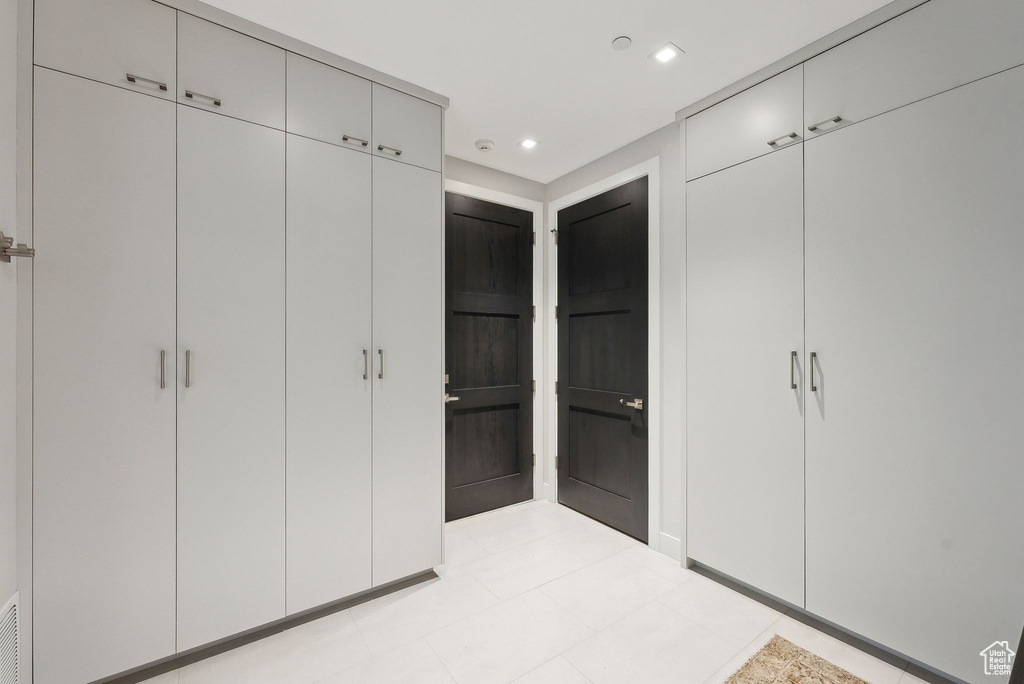 Unfurnished bedroom with recessed lighting