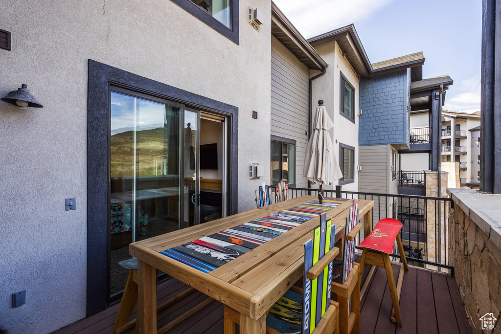 View of wooden deck