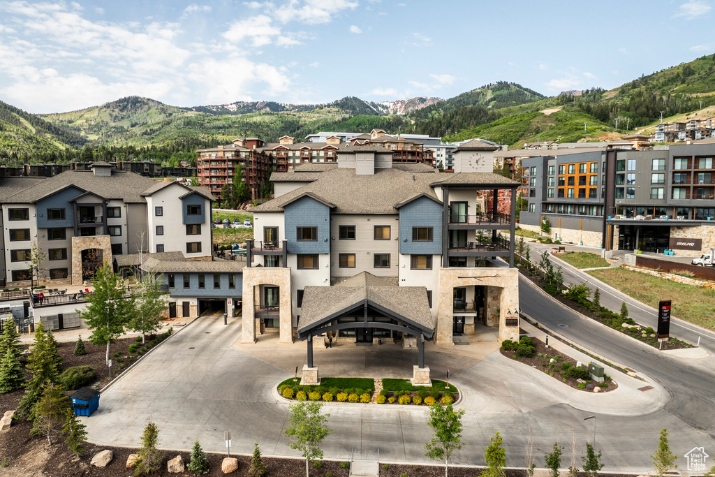 Bird's eye view of a mountain backdrop
