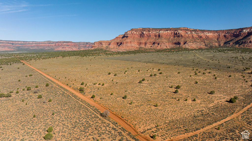 Mountain view with rural landscape and a desert landscape