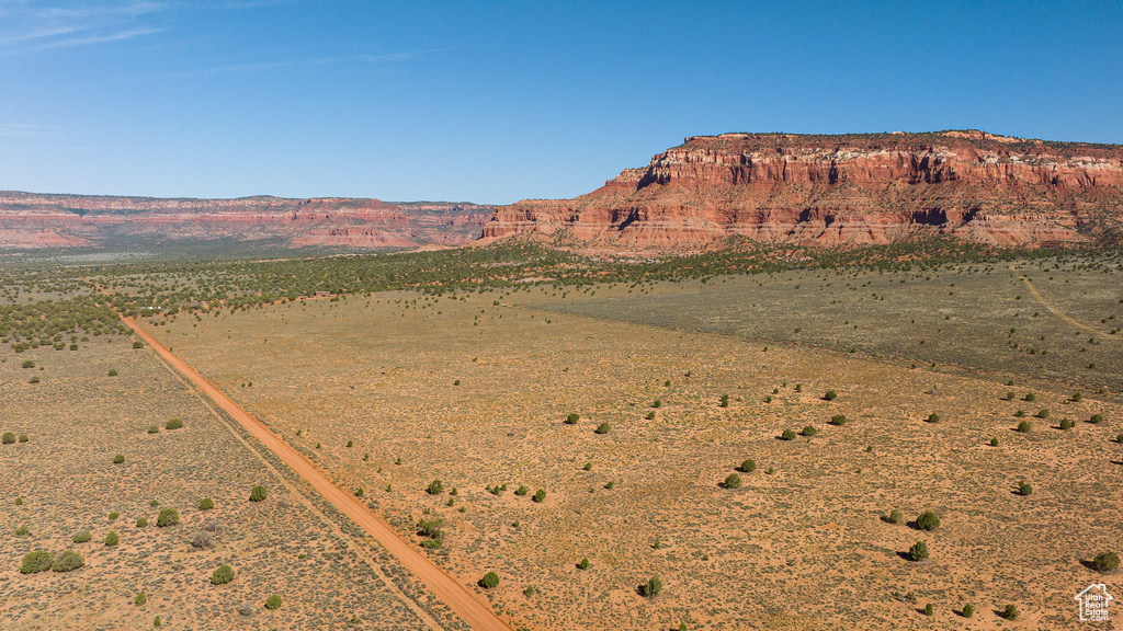 View of mountain background featuring a desert landscape