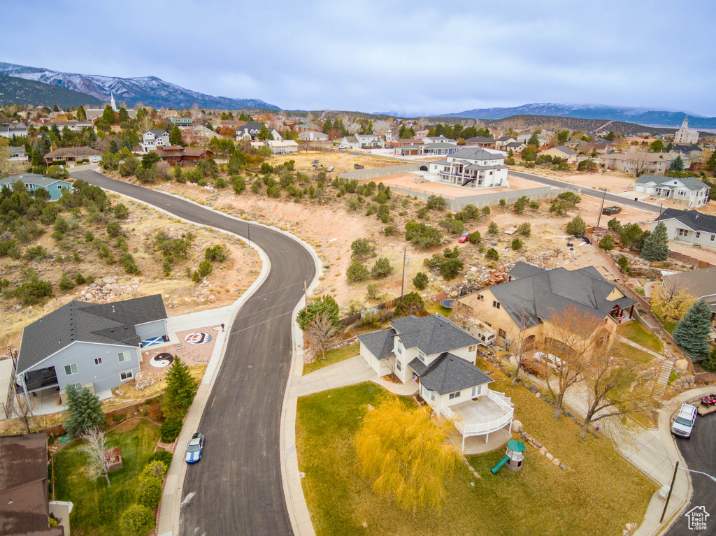 Bird's eye view featuring a mountain view