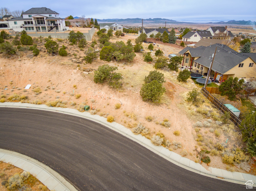 Bird's eye view featuring a mountain view