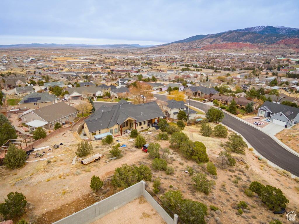 Bird's eye view with a mountain view