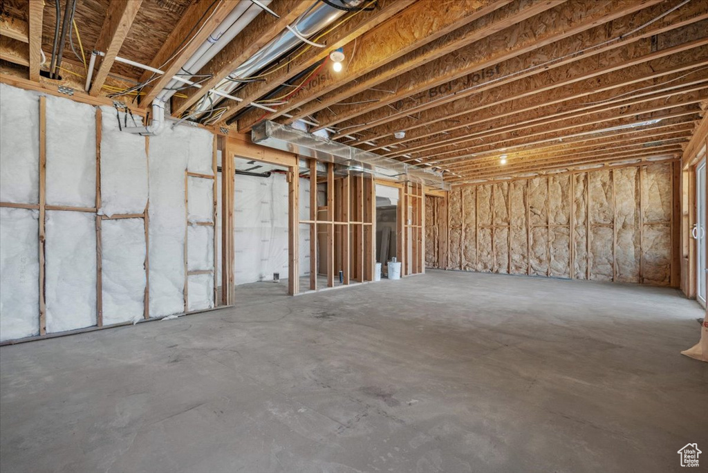 View of unfinished basement