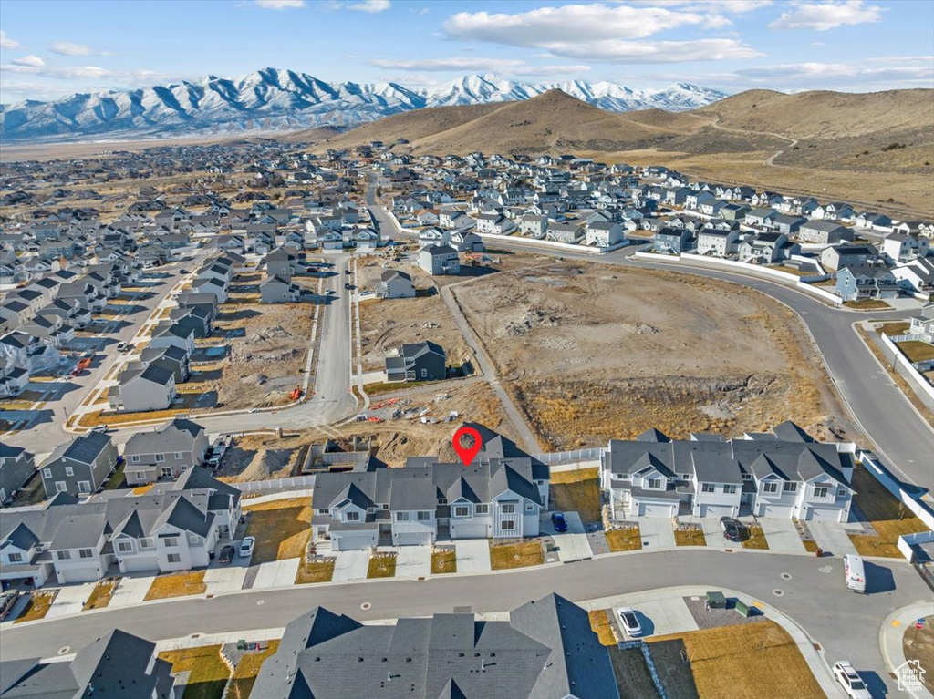 Bird's eye view with a mountain view and a residential view