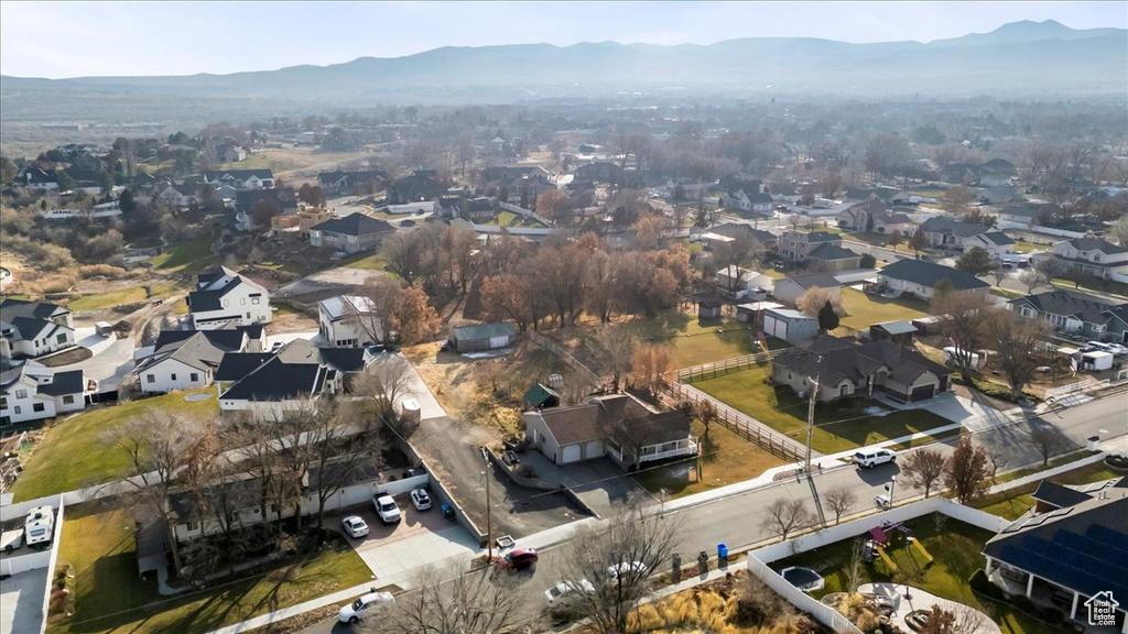 Bird's eye view featuring a mountain view