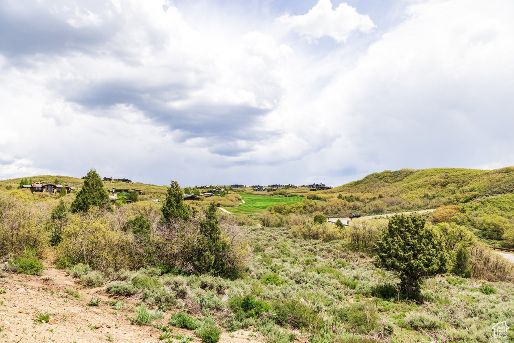Mountain view with rural landscape