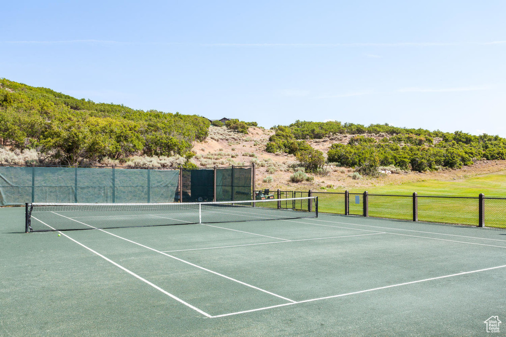 View of tennis court