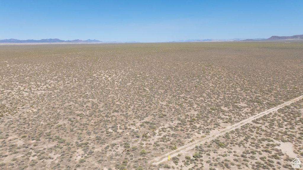 Aerial view featuring a mountain view