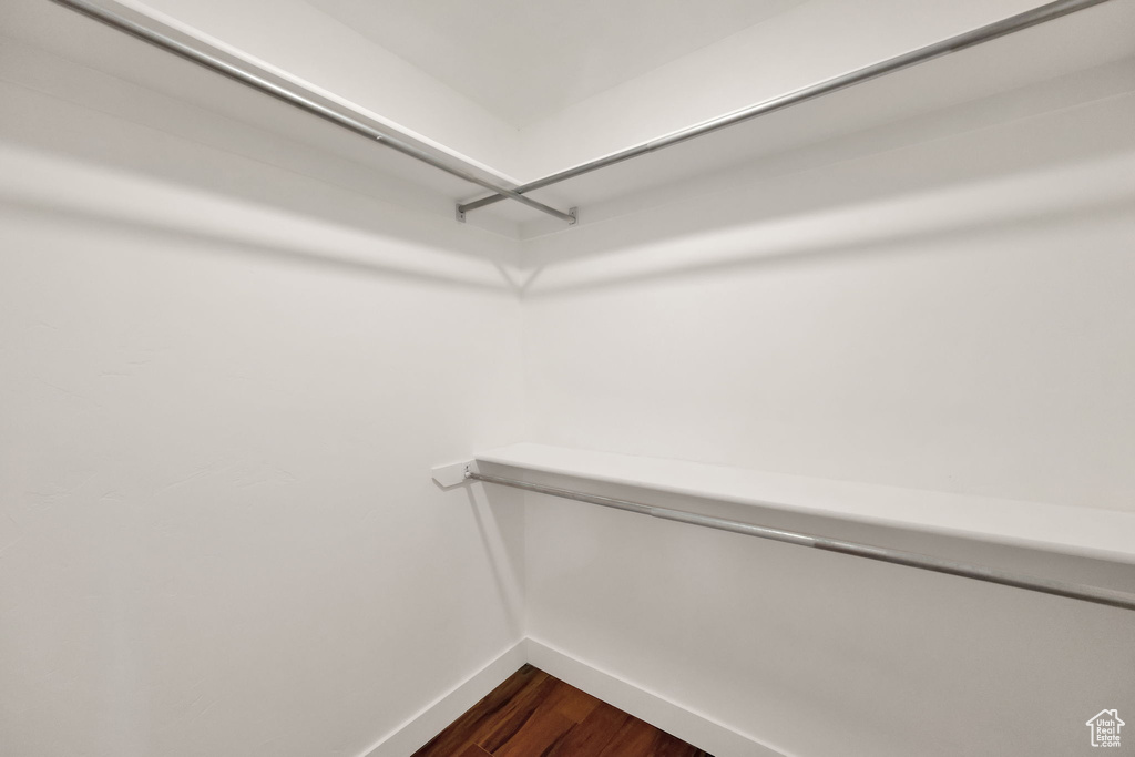 Spacious closet with hardwood / wood-style floors