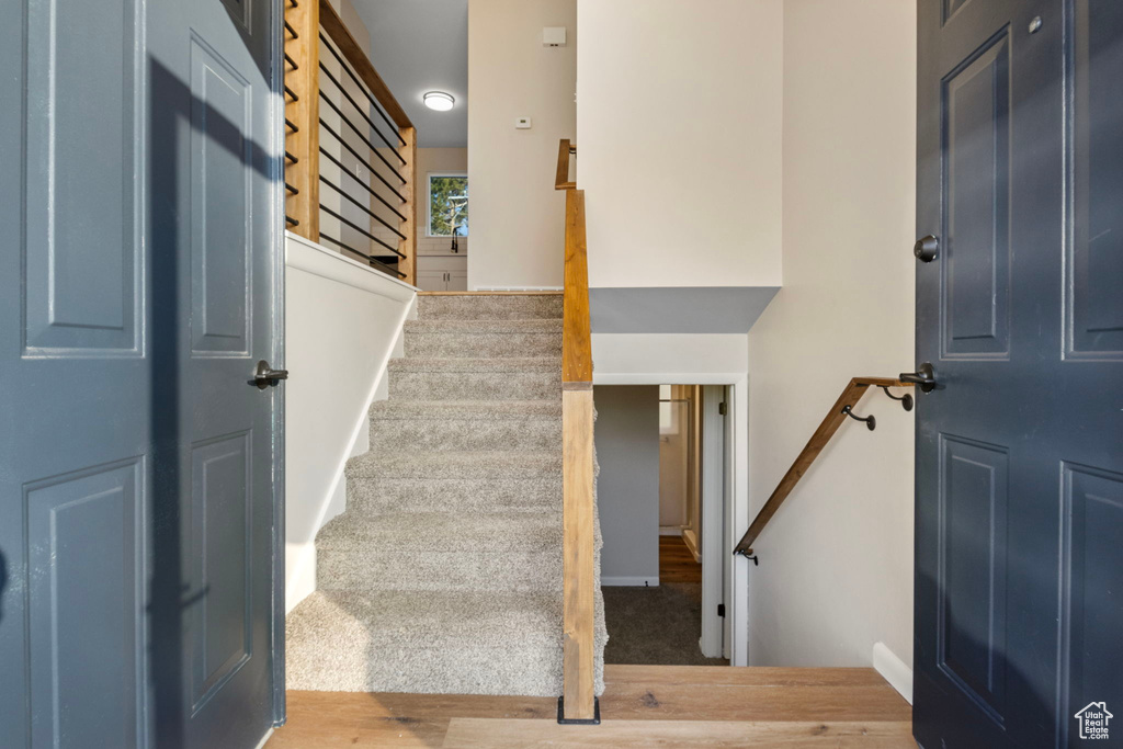 Stairway with wood-type flooring