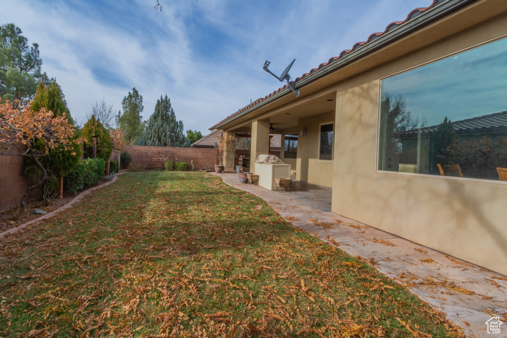 View of yard featuring a patio area