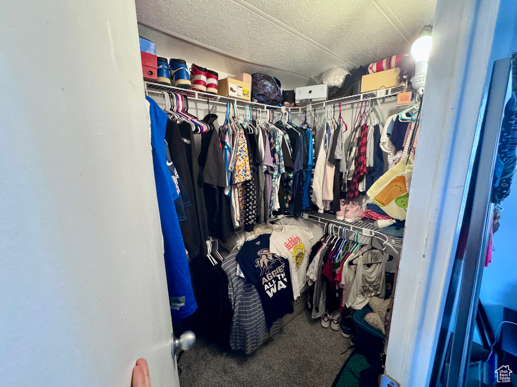 Walk in closet featuring carpet flooring