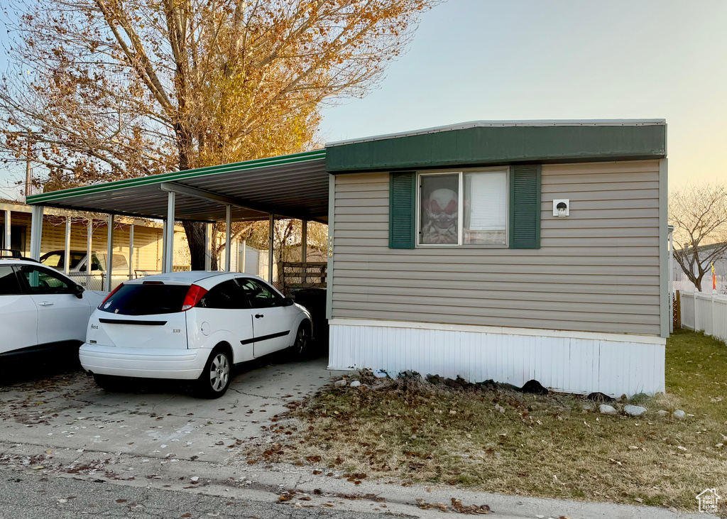 Exterior space with a carport