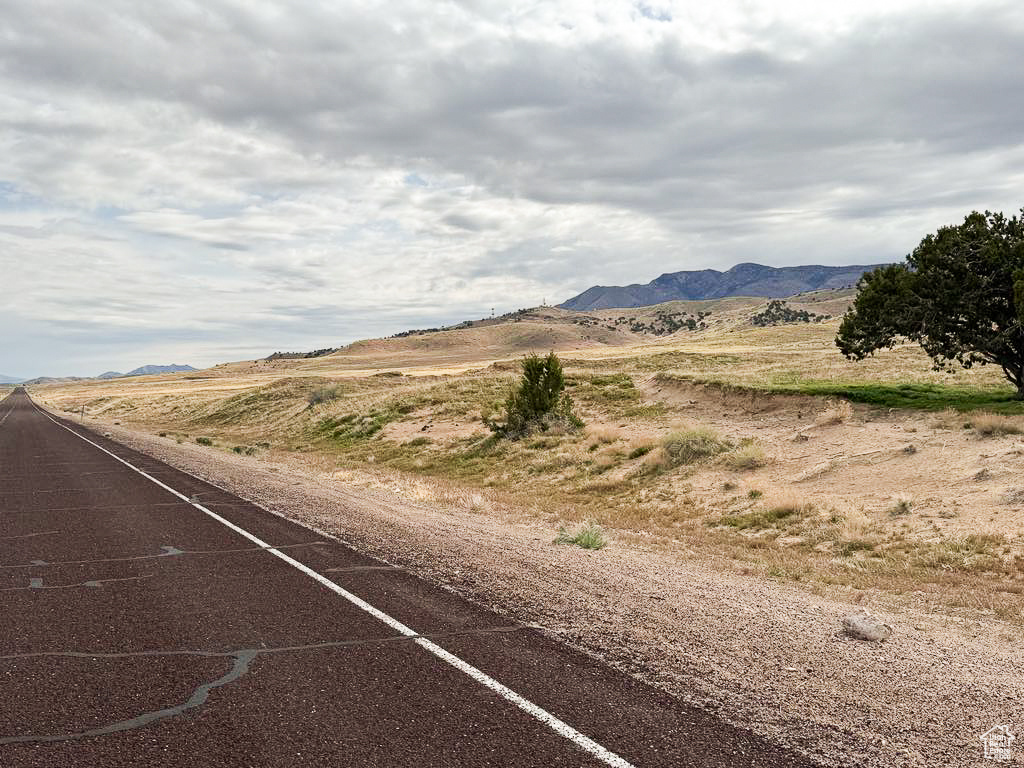 View of street with a mountain view
