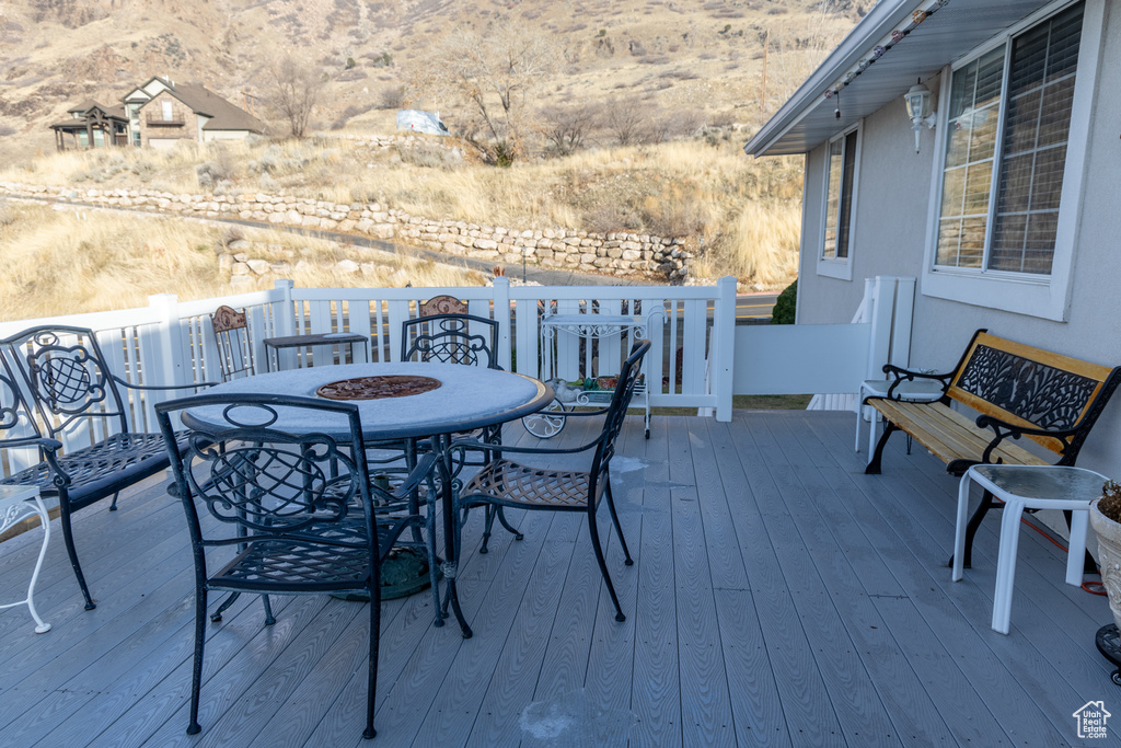 View of wooden deck