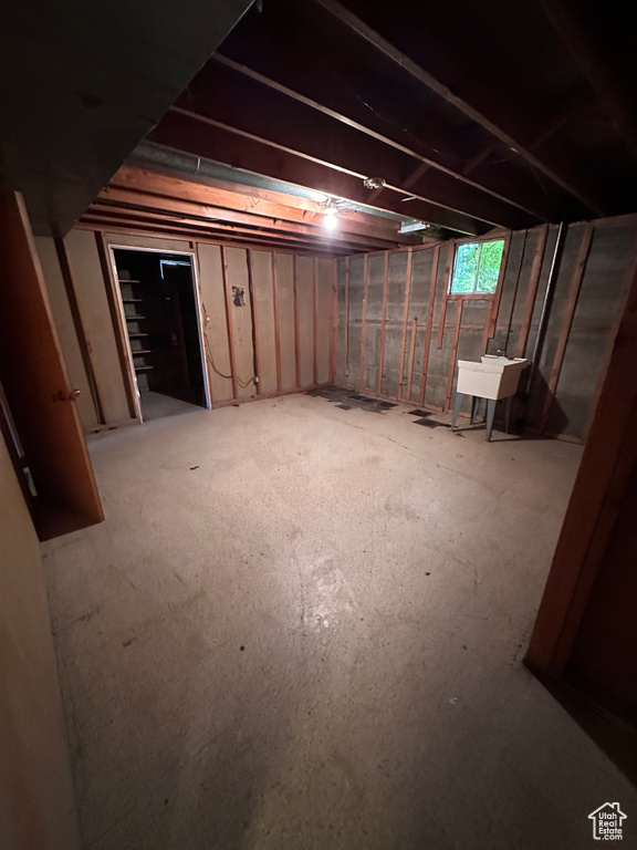 Basement with sink