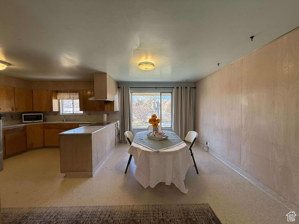 Dining area with sink