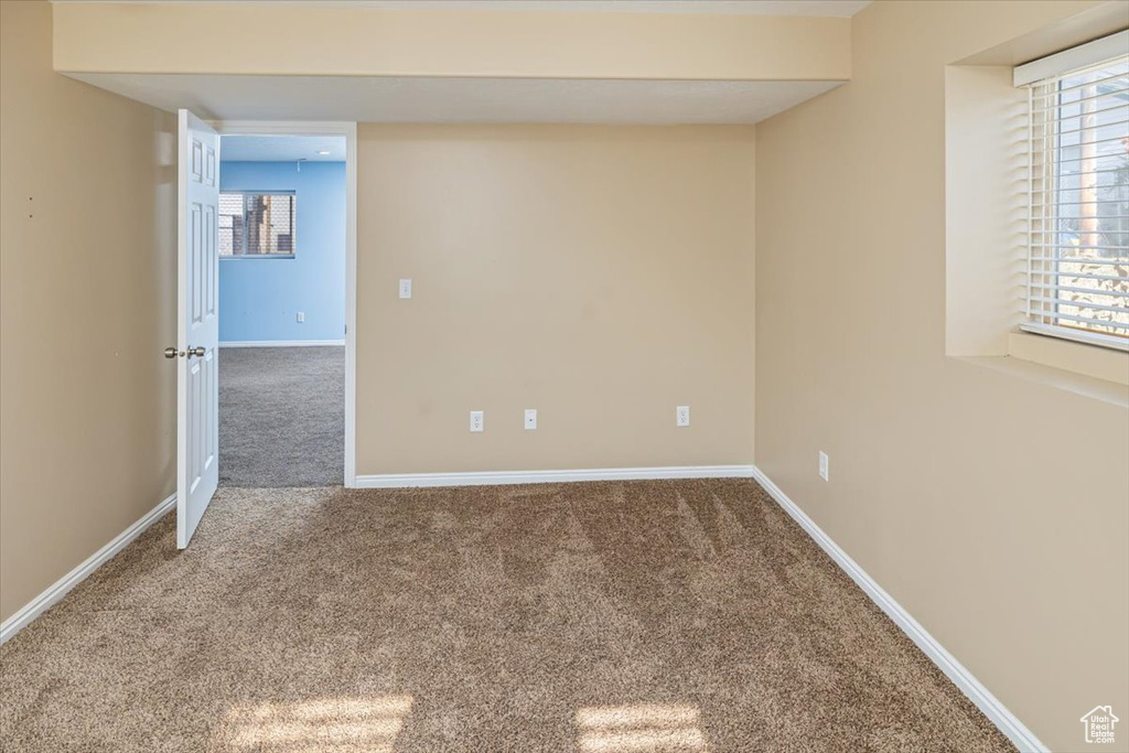 Empty room featuring carpet floors