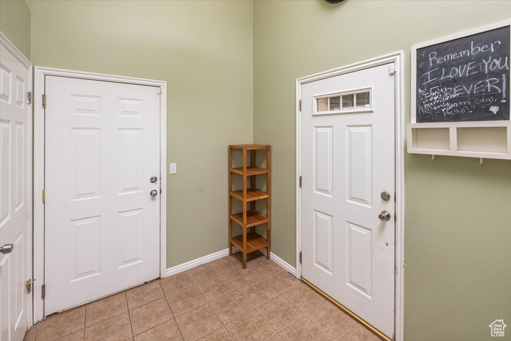 View of tiled foyer