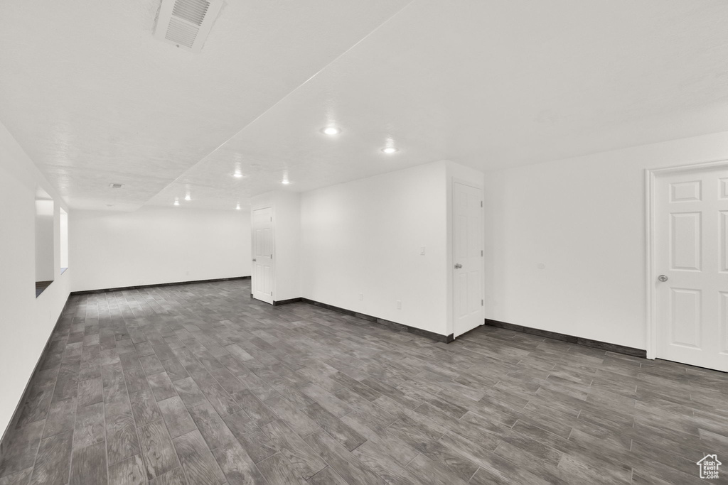 Interior space featuring dark hardwood / wood-style flooring