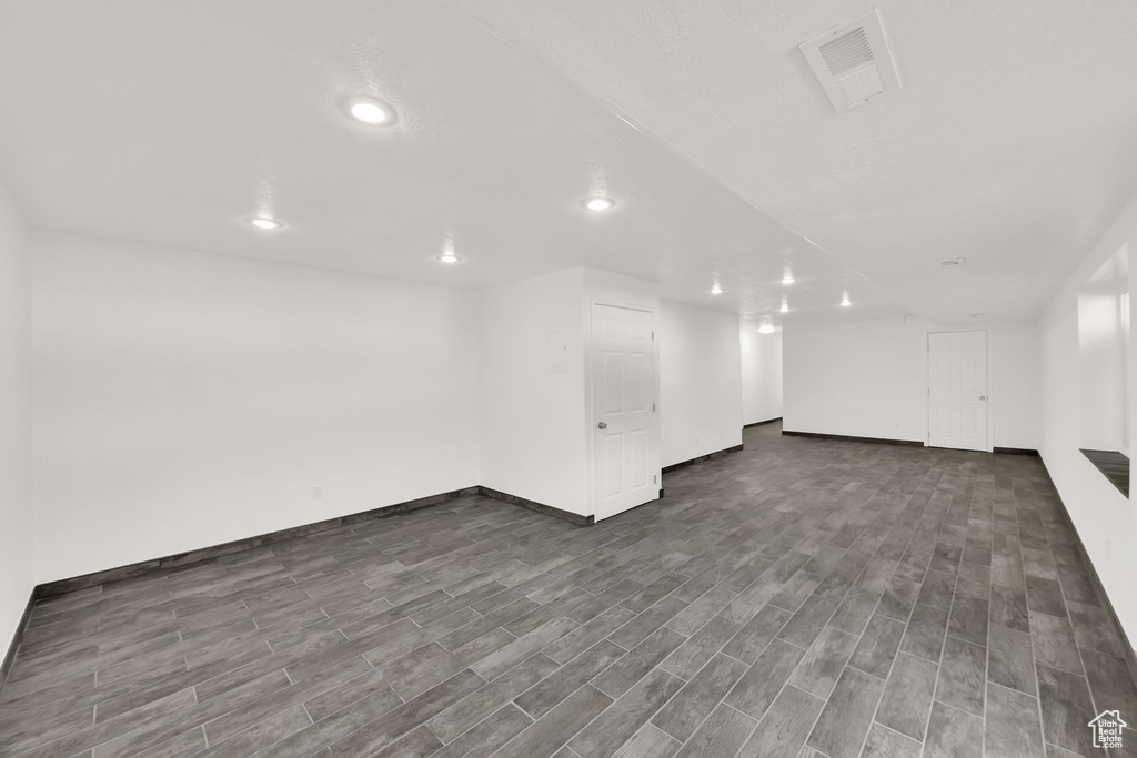 Interior space with dark wood-type flooring