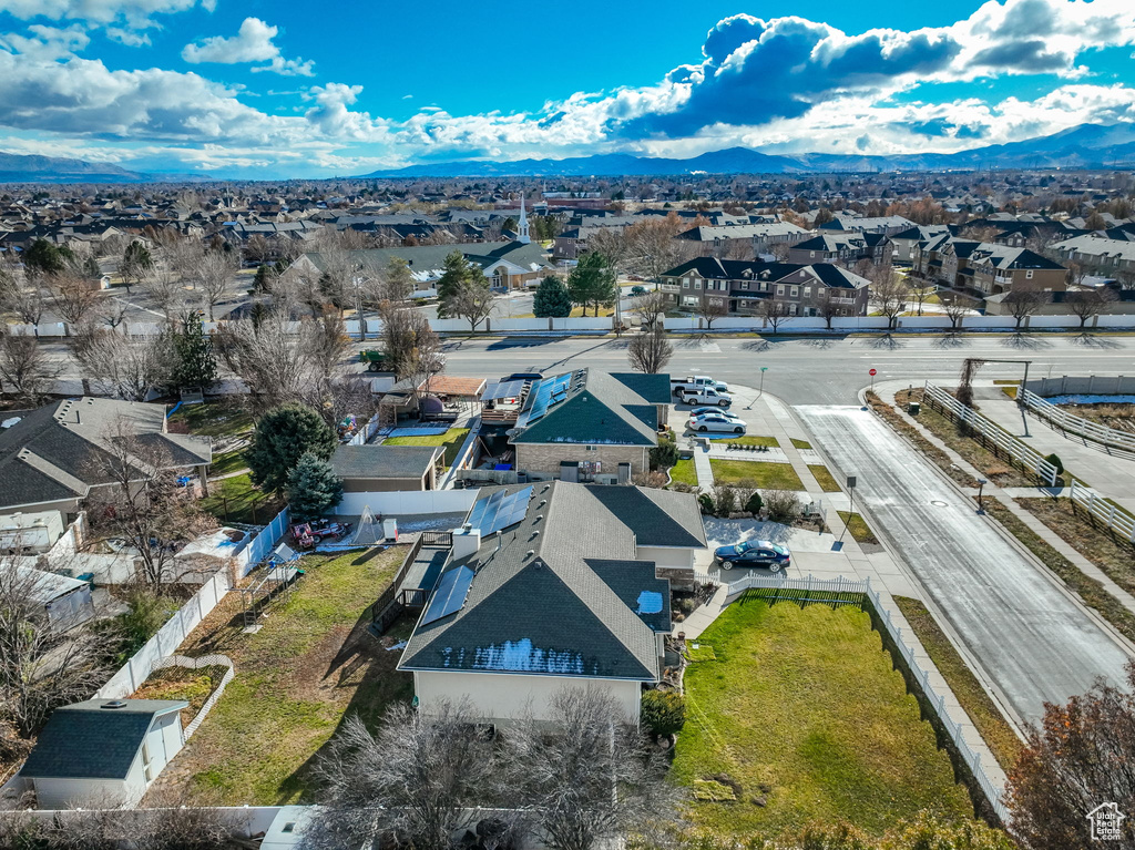 Bird's eye view featuring a mountain view