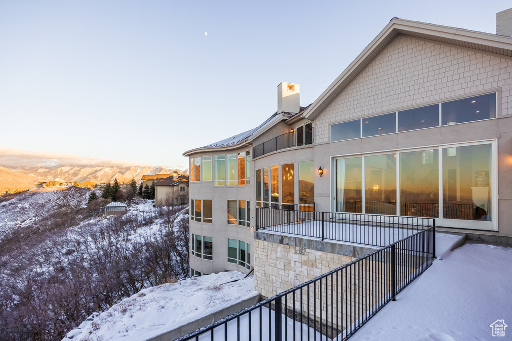 View of snow covered house