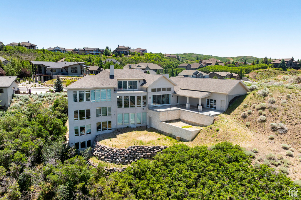 Aerial view of residential area