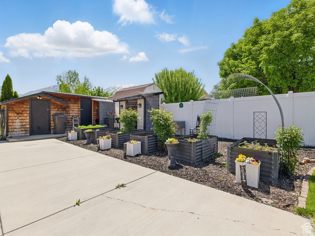 Contemporary house with a vegetable garden