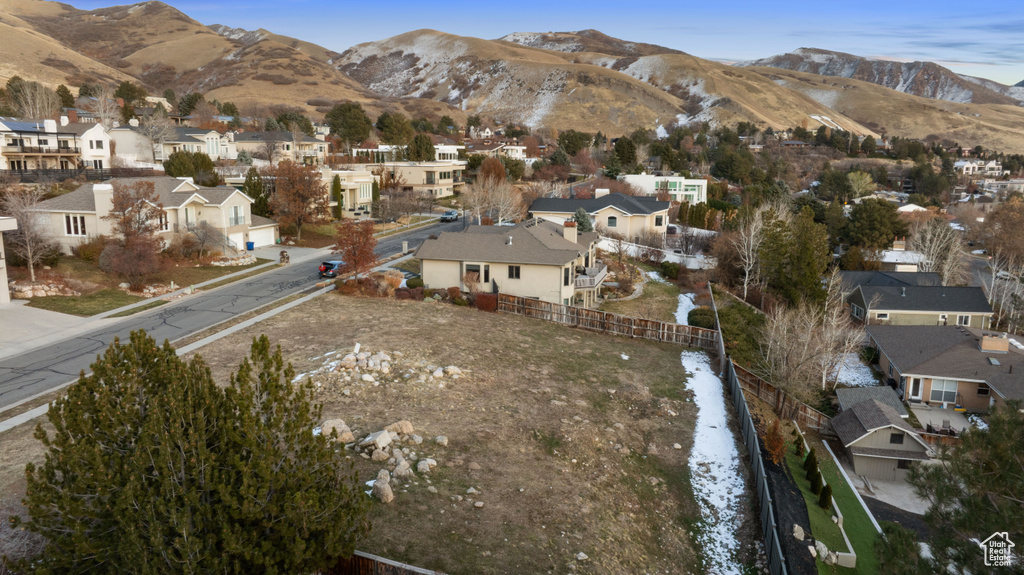 Bird's eye view featuring a mountain view