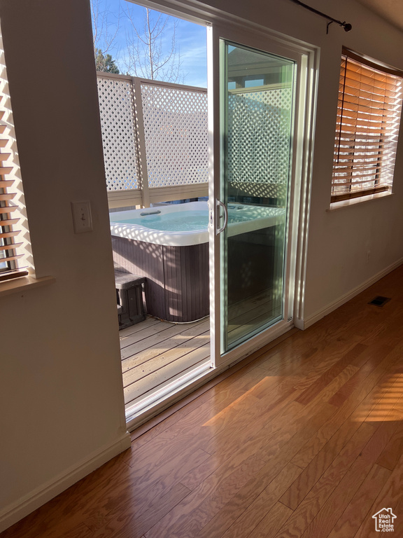 Interior space featuring hardwood / wood-style flooring