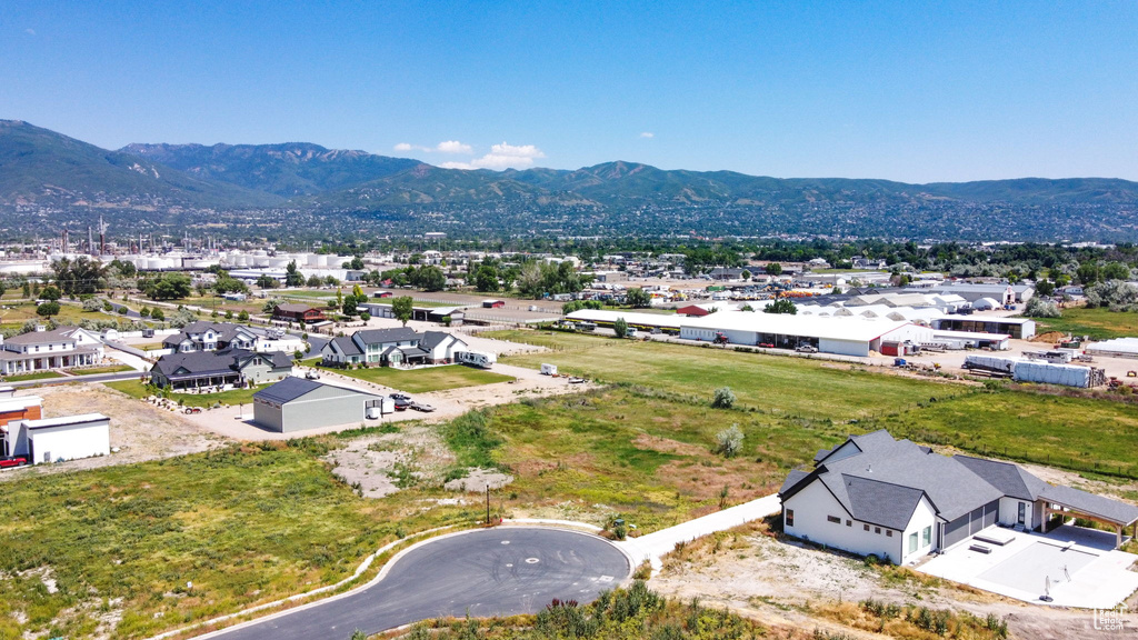 Drone / aerial view with a mountain view