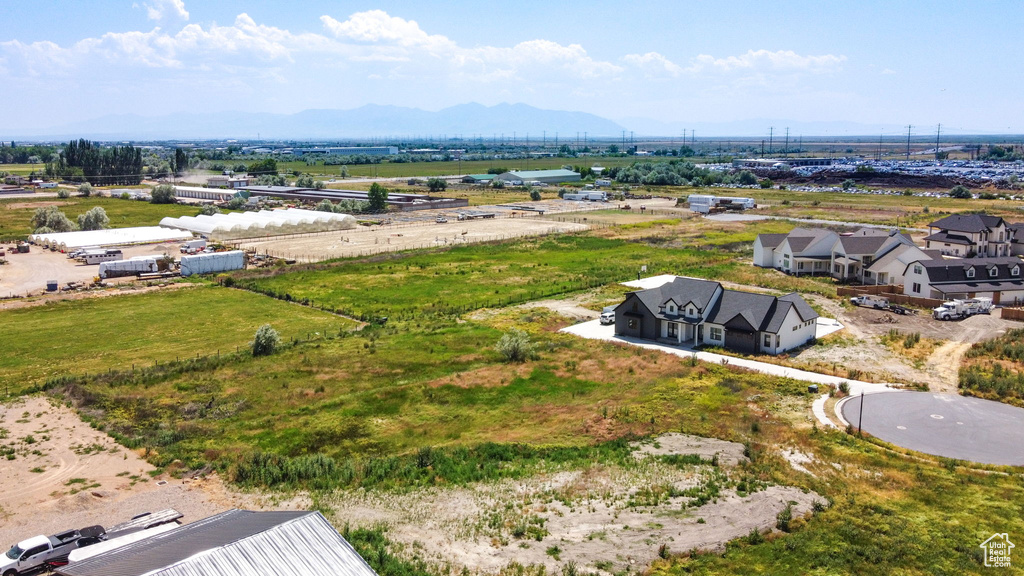 Drone / aerial view featuring a mountain view