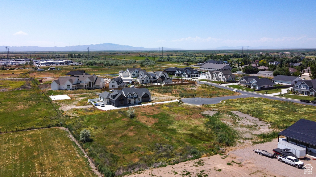 Aerial view featuring a mountain view