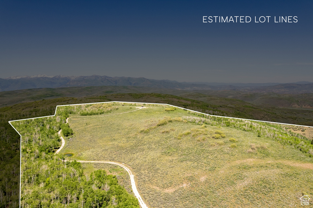Drone / aerial view with a mountain view