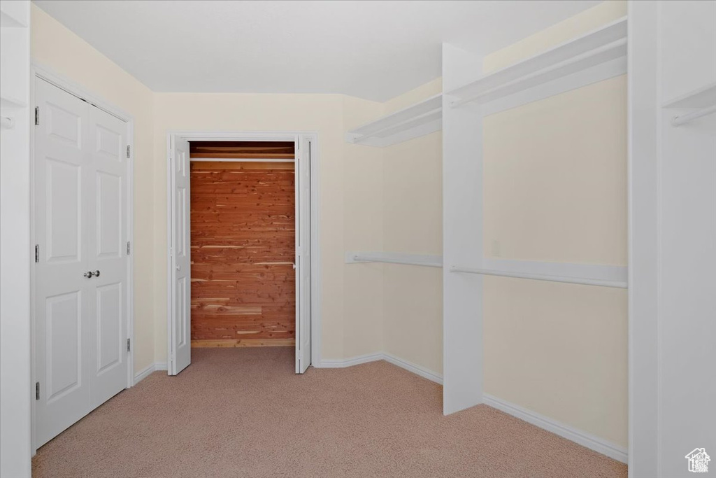 Interior space featuring light carpet