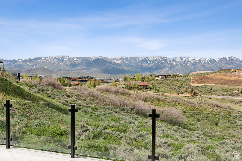View of mountain background with rural landscape