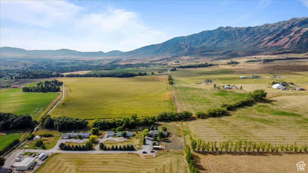 Bird's eye view featuring a mountain view and a rural view