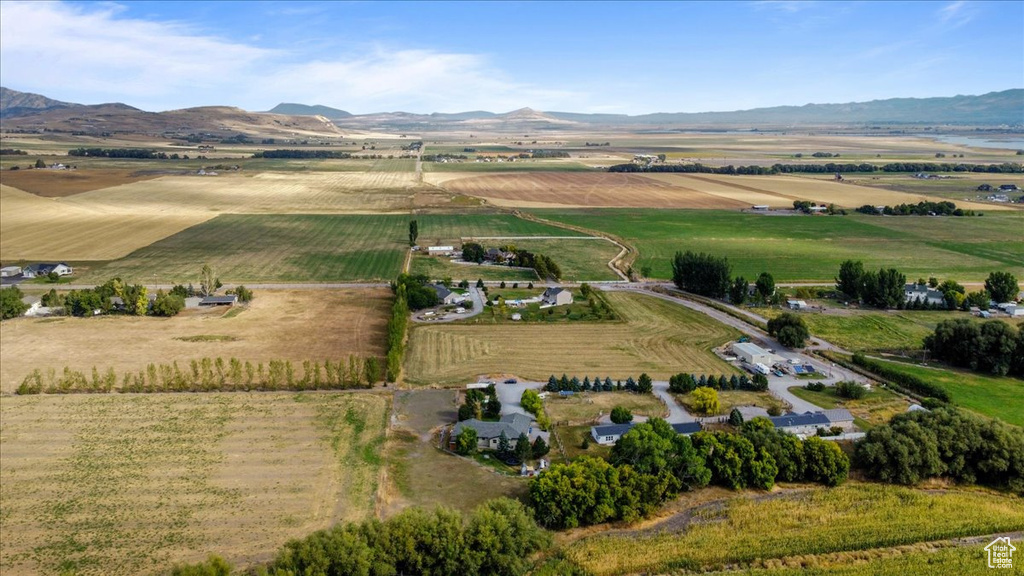 Bird's eye view featuring a mountain view and a rural view