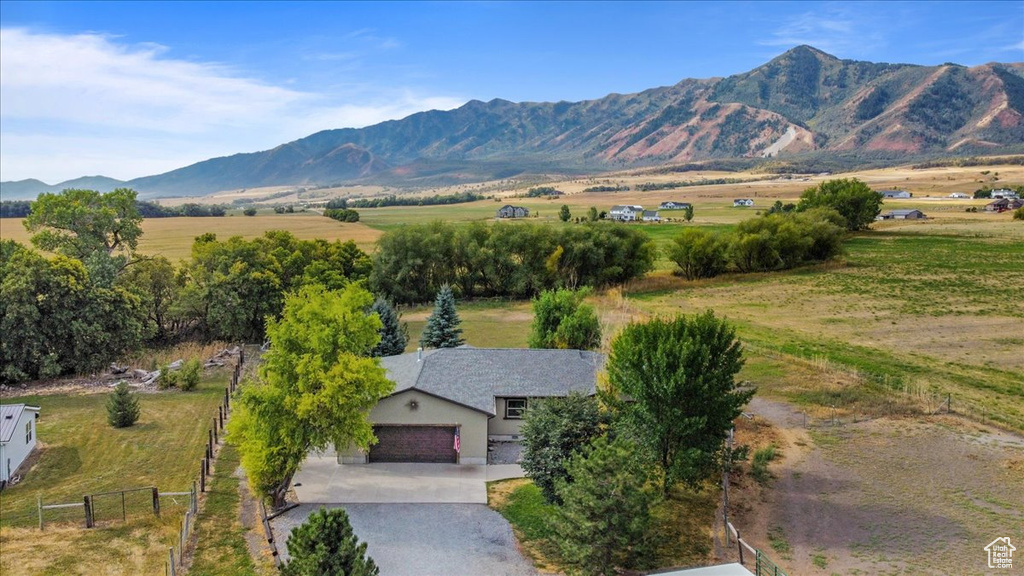 View of mountain feature with a rural view