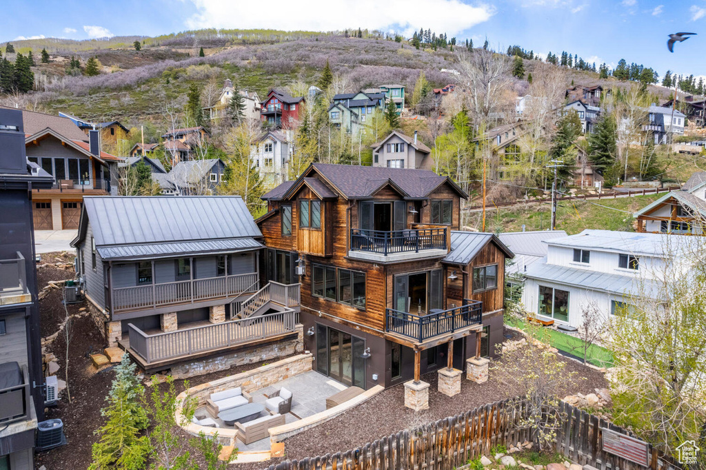 Aerial view of residential area