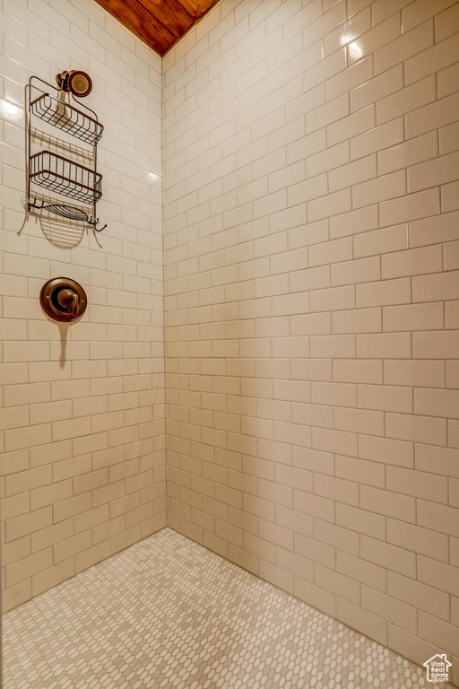 Bathroom with tiled shower