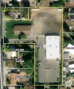 Aerial overview of property's location with property boundaries highlighted