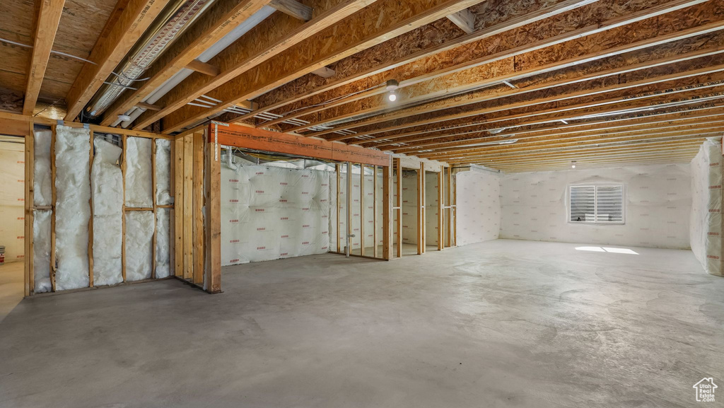 View of unfinished basement
