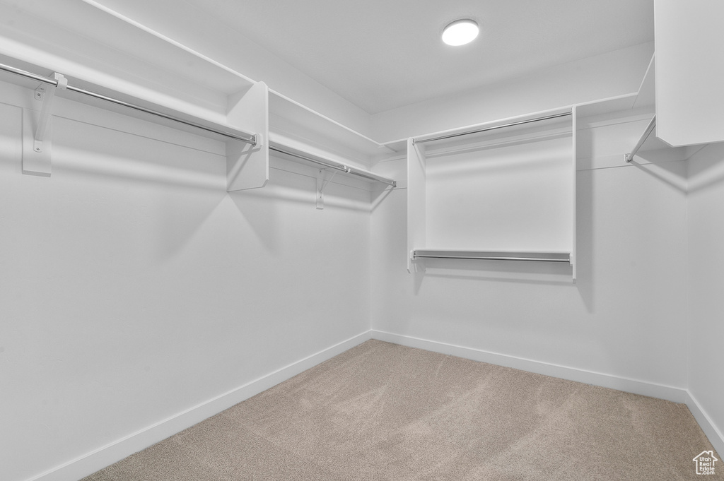 Walk in closet with carpet
